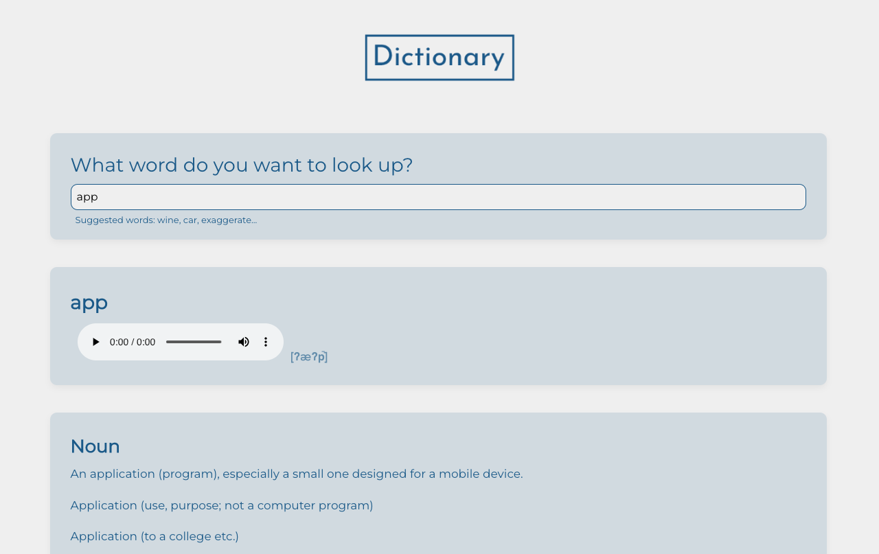 Dictionary App preview